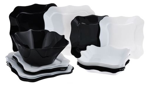 Обзор стильных наборов черно-белой посуды
